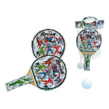 20 Kits Raquete Ping Pong Personalizada Super Heróis