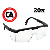 20 Óculos De Proteção Uv Segurança Epi Incolor Transparente