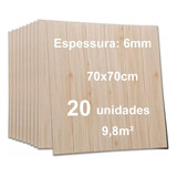 20 Placas Painel 3d Espuma Autocolante Madeira 70x70cm 6mm