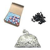 20 Ponteiras / 1 Caixa Giz 7 Belo / 1kg De Giz Branco Sinuca Cor Azul E Branco