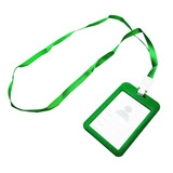 20 Porta Crachá Transparente Cordão Plástico Vertical Kit