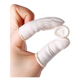20 Unidades Protetor Dedos Das Mãos - Dedeira Borracha Látex Cor Branco Liso