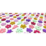 200 Adesivos Pet Coleção Flores Fêmea Glitter Piercieng Pet
