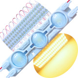 200pçs Módulo Led 7025 12v 1,7w 3led Luz Branco Quente 3000k Com Lente 160º