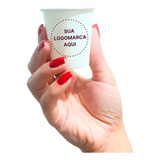 200un Copo Papel Bio Café 60ml Branco Personalizado Brinde