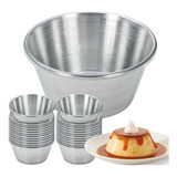 24 Mini Formas Bolo Pudim Forminhas Lisas 9cm 200ml Aluminio