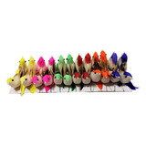 24 Passarinhos De Pena Coloridos Artificiais Para Decoração