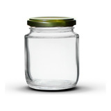 24 Potes De Vidro Belém 240ml Com Tampas Metálicas E Lacres Cor Dourado