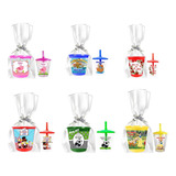 25 Copos Twister + 25 Baldes De Pipoca Personalizada C/saco