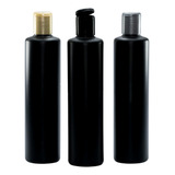 25 Frascos 300 Ml Preto Vazio Tampa Flip Top Para Cosméticos