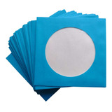 250 Envelopes De Papel Azul Para Mídia Cd Com Janela Redonda