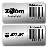 250 Etiquetas Patrimônio Patrimonial Inventario 45x20mm Fixa