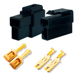 250 Pares Conector Binoculo 2 Vias Quadrado Macho Femea