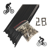 28 Raio Inox 290mm Fino 2.0 Preto Bike Aro 29 Não Enferruja