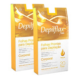 2cx Folhas Prontas Depilação Corporal Depilflax Natural 20u