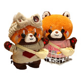2pc Cute Teddy Bear Dress Up Little Raccoon Plush Toy