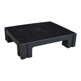 2un - Estrado Plástico Alto Palete Pallet 60x50x15cm - Preto