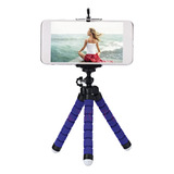 2x Mini Tripé Universal Flexível Suporte Celular Câmera Azul