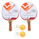 2x Raquetes Ping Pong Competição Ittf Tenis Mesa + 4 Bolas