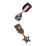 2x Vintage Masculino Star Medal Badge Roupas Moda Traje