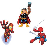 3 Adesivos Super Heróis + Nome De Criança De Brinde
