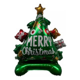 3 Balão Metalizado Árvore Natal Com Base Gigante Natal 96cm