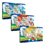 3 Box De Cartas Pokémon Go Spark Blanche Candela Com Broche