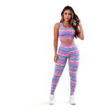 3 Conjunto Calça Legging E Top Moda Fitness Feminina Atacado