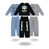 3 Conjuntos De Pijamas Infantil Para Menino Ou Menina 