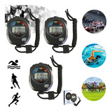 3 Cronômetro Digital De Mão Corrida - Natação -hora Crossfit