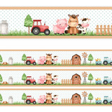 3 Faixas Decorativas Adesivo Infantil Bebê Fazendinha Kit