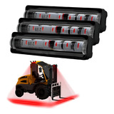 3 Farol Led Vermelho Red Zone Para Empilhadeira 12v 24v