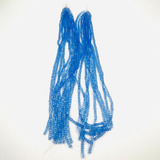 3 Fios De Pedras 5mm Cubo Azul Transparente 252un 35cm Arte