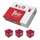 3 Giz Master Para Bilhar / Sinuca / Snooker Cor Vermelho