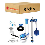 3 Kits Mecanismo Completo Universal Caixa Descarga Acoplada