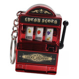 3 Mini Slot Machine Brinquedo Chaveiro Novidade Vermelho