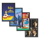 3 Quadros The Beatles Em Mdf 32x45 Cm + 1 De Brinde