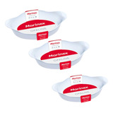3 Travessas Assadeiras Oval Opaline 0,6/1,0/1,4lt Marinex