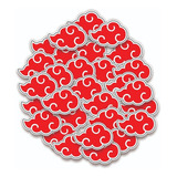 30 Adesivos Nuvens Naruto Shippuden - Akatsuki 6cm + Brinde