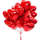 30 Balão Metalizado Coração Vermelho 45cm Festa Decoração