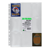 30 Folhas Plásticas Para Fichário De Cards Yes Pokemon Suika