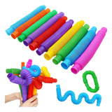 30 Poptube Tubo Fidget Tube Toys Folding Pop It Cor Colorido
