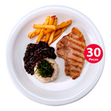 30 Pratos Raso Branco Protel Restaurante Porcelana Schmidt