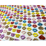 300 Mini Adesivos Pet Piercings Lacinhos Eva Glitter Petshop