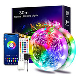 30m Bluetoothluz Fita Led Colorida 5050 Rgb Quarto Escritór 127/220v