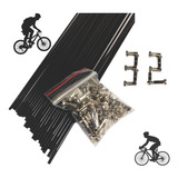 32 Raio Inox 290mm Fino 2.0 Preto Bike Aro 29 Não Enferruja