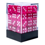 36 X Dados D6 Central Magic Translucido Marcadores Rpg Caixa Cor Rosa Choque