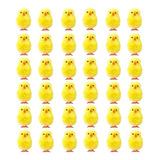 36pcs Simulação Bonito Mini Pintinhos De Páscoa Fuzzy Yellow