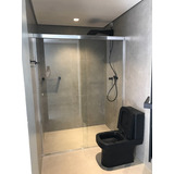 3kit Box Banheiro Reto Quadrado Cromado S/vidro 1,33x1,90 
