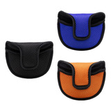 3pieces Portable Golf Putter Mallet Head Cover Headcover For
